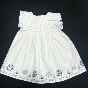 Janie and Jack White Blue Pleated Sundress